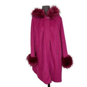 Jessica London Jacket Faux Fur Wool